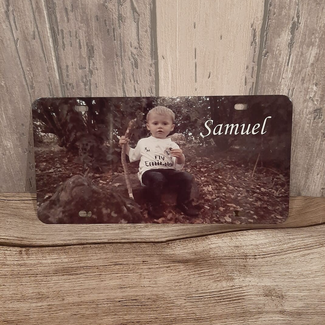 Plaque d'immatriculation personnalisée - Modèle photo