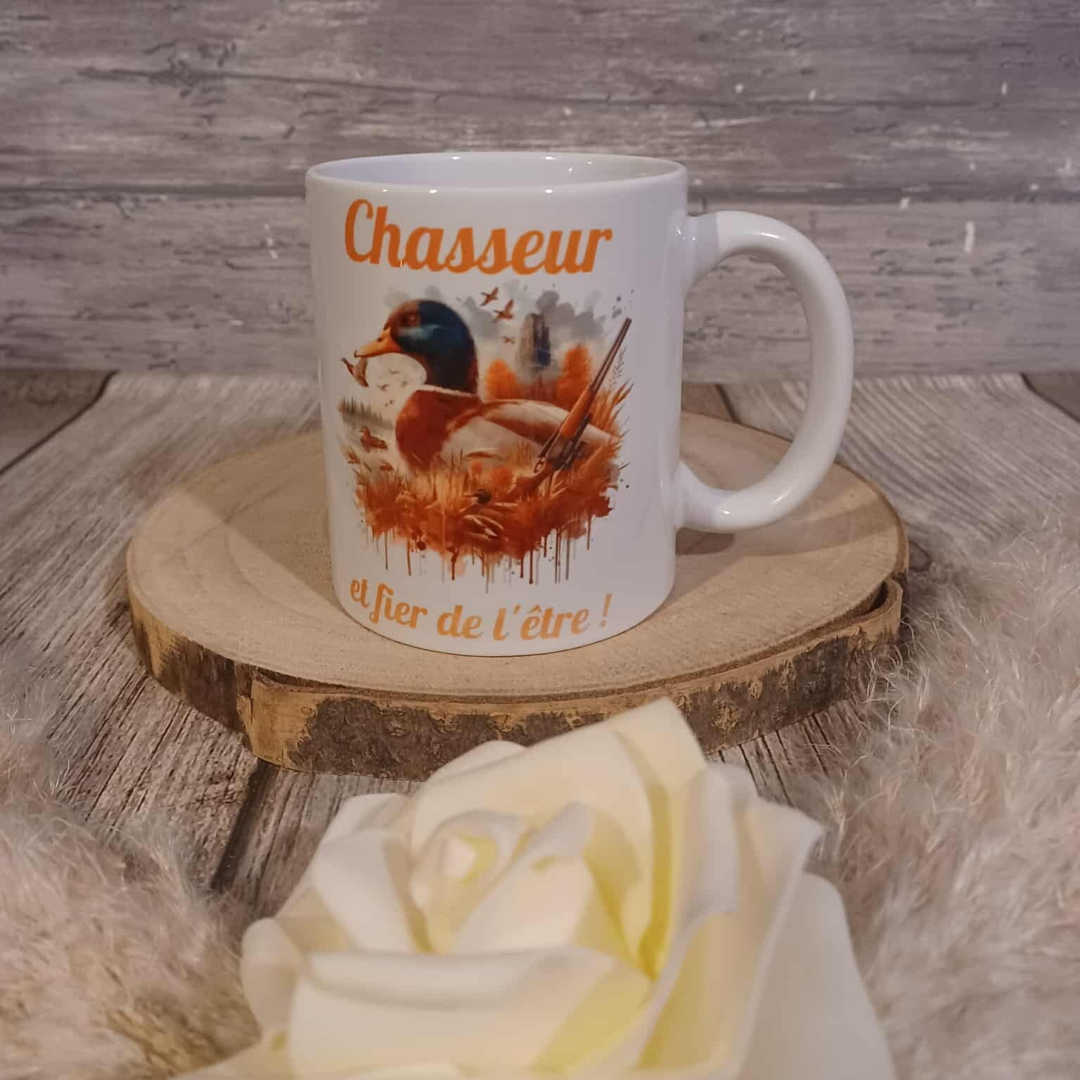 Mug personnalisé - Modèle canard et fusil de chasse