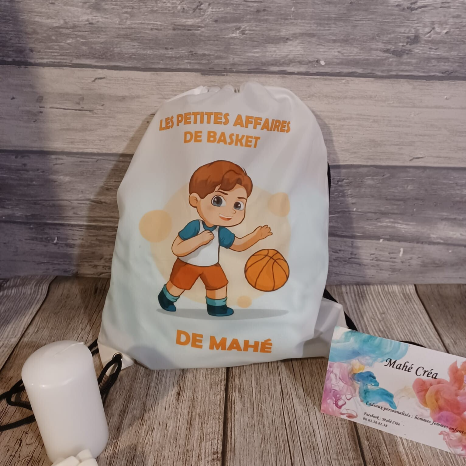 Sac à dos ficelle personnalisé - Modèle petit garçon basket