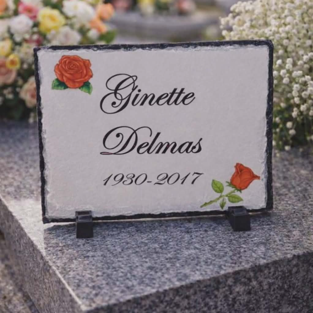 Ardoise personnalisée - Modèle roses rouges