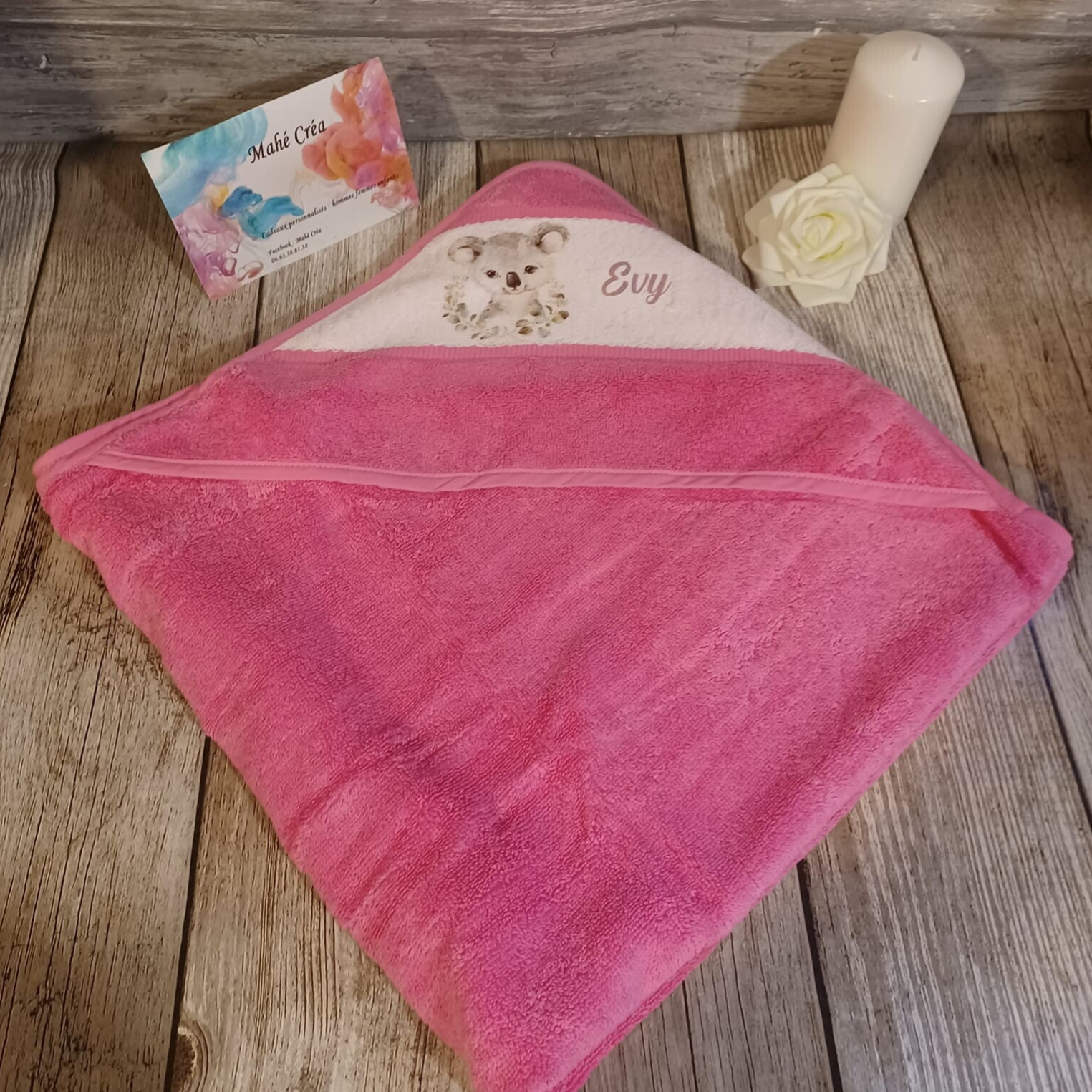 Cape de bain / Sortie de bain personnalisée - Modèle koala