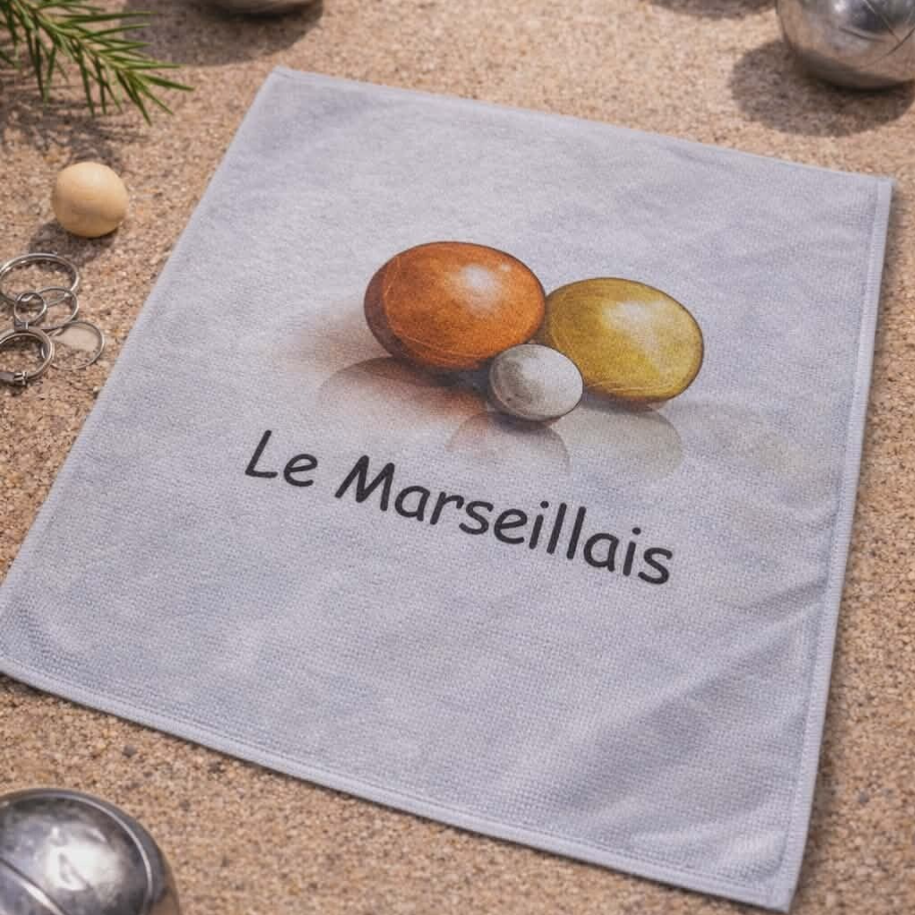 Chiffon personnalisé - Modèle boules de pétanque
