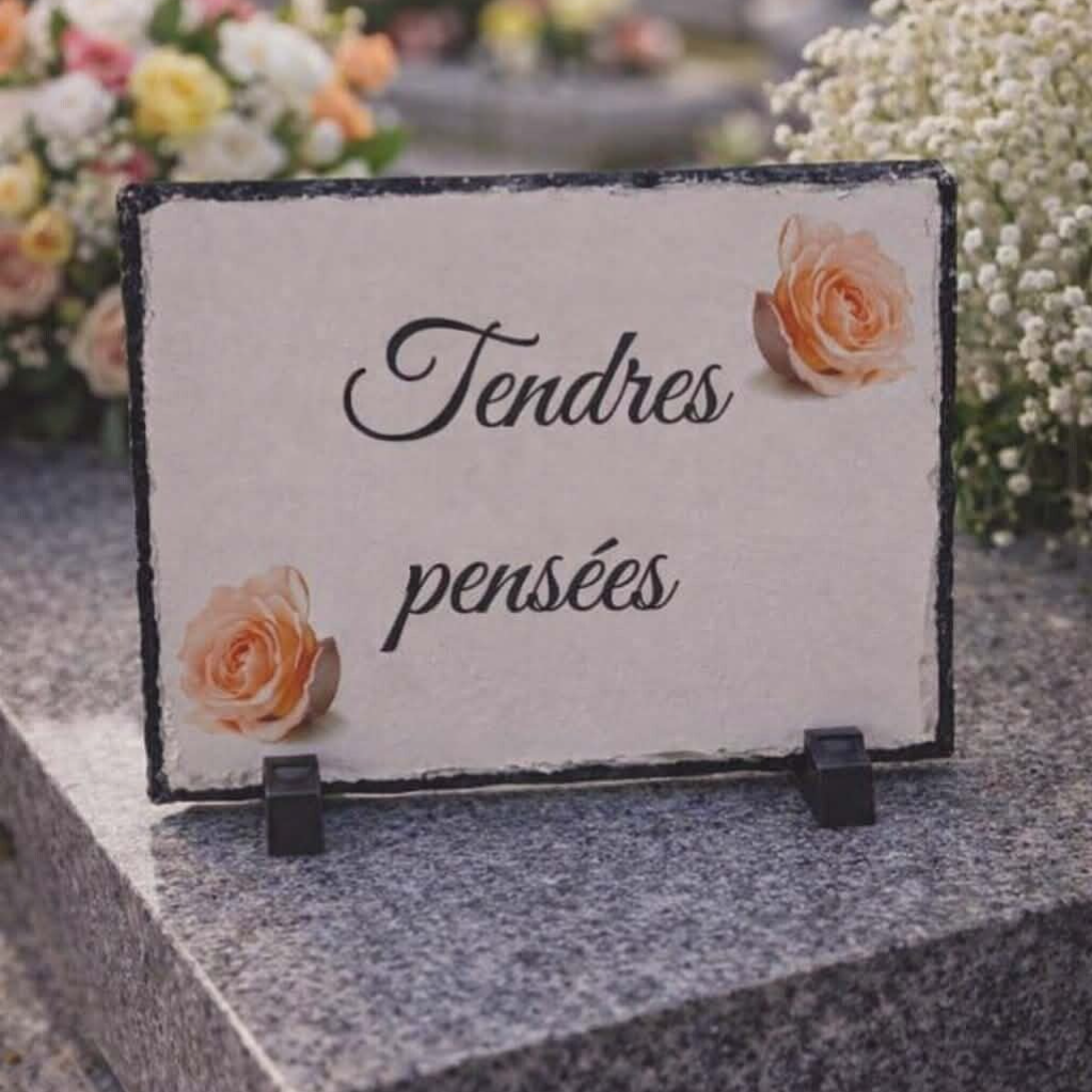 Ardoise personnalisée - Modèle roses rose