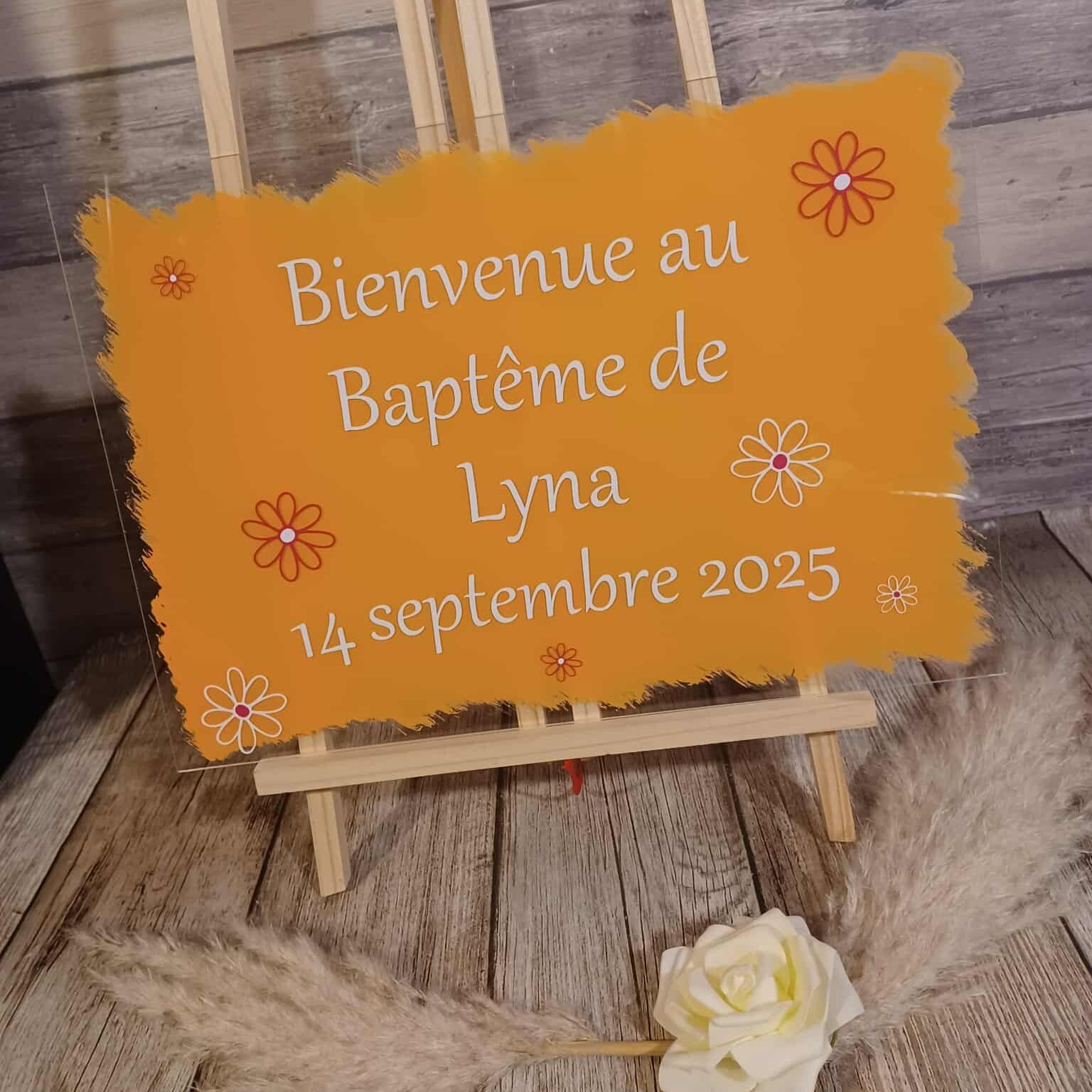 Plaque en plexiglass personnalisée - Modèle marguerite