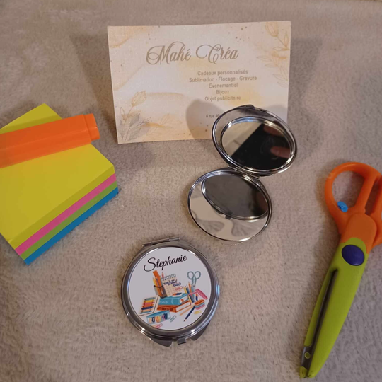 Miroir de poche personnalisé - Modèle livres