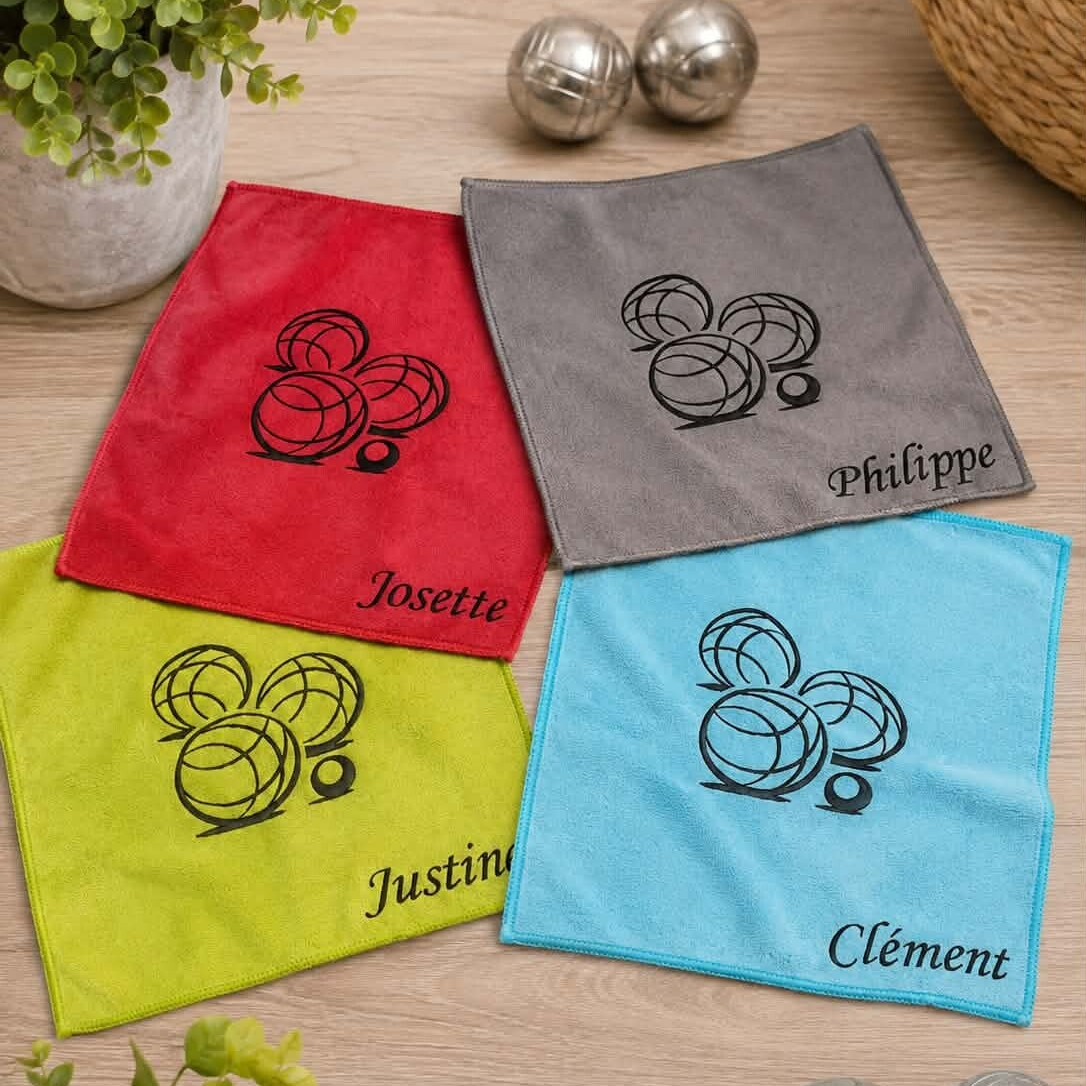 Chiffon personnalisé - Modèle triplette boules avec cochonnet