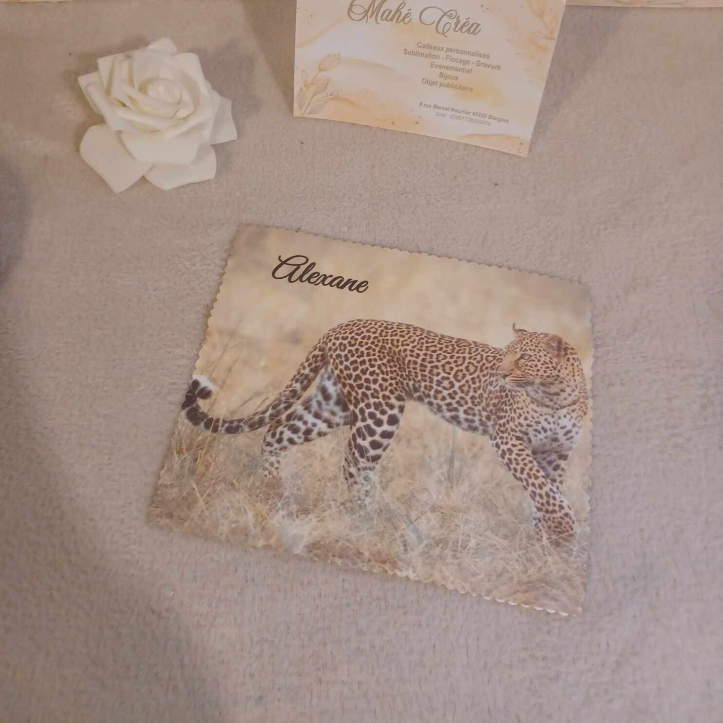 Lingette à lunette personnalisée - Modèle léopard