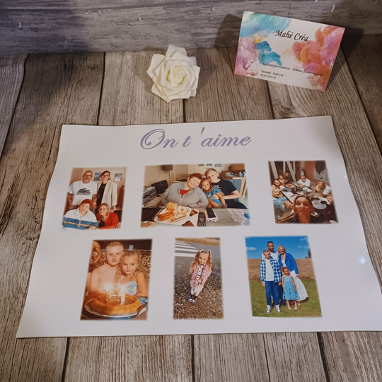 Set de table personnalisé - Modèle jusqu'à 10 photos + texte