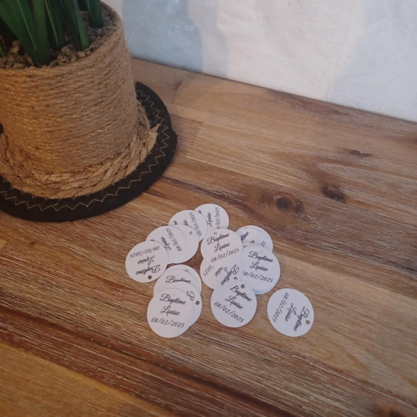 Etiquette ronde en papier cartonnée personnalisée - Modèle texte