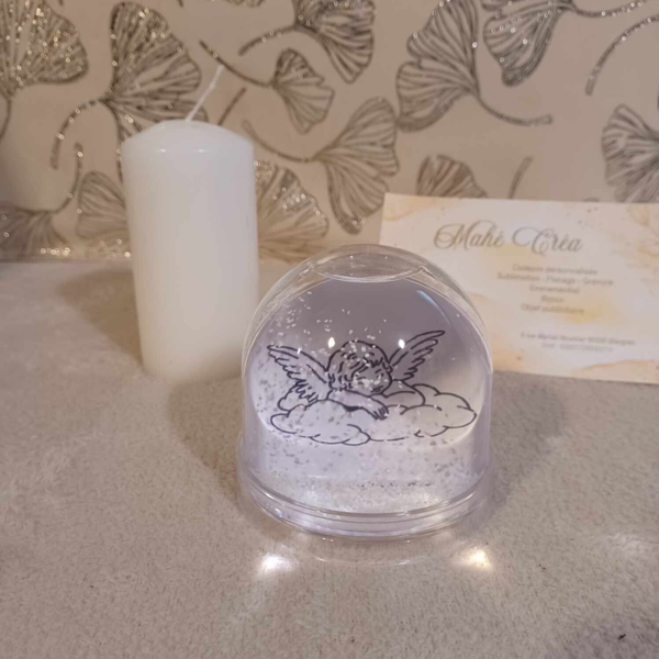 Boule à neige personnalisée - Modèle ange sur nuage