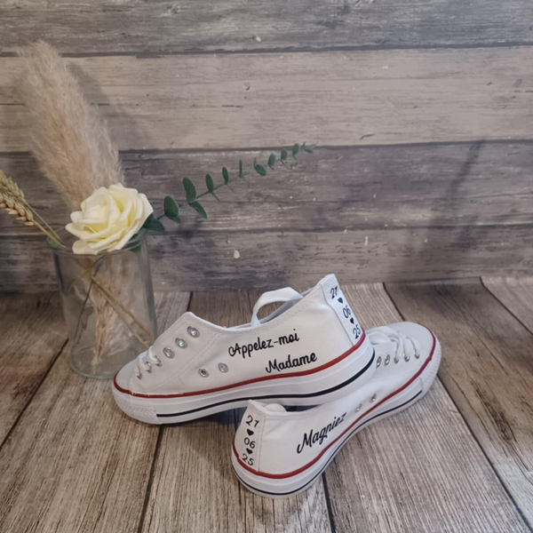 Basket en toile basse personnalisée - Modèle texte