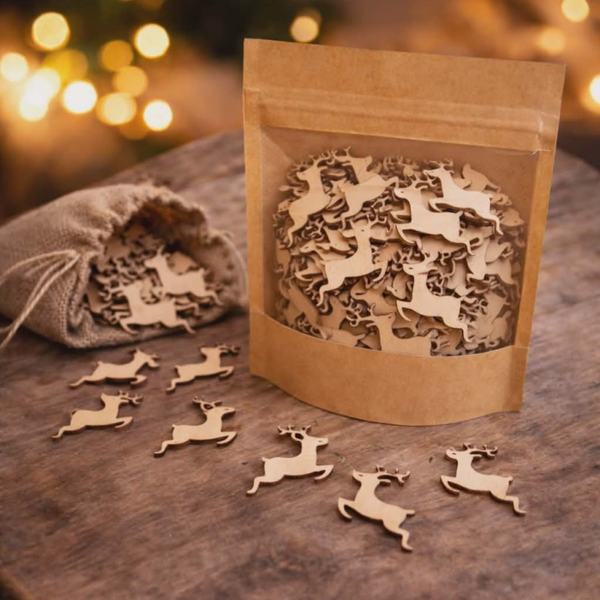 Sachet de confetti en bois - Modèle rennes