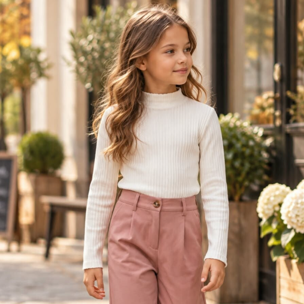 Pull doux léger - Fille - Blanc