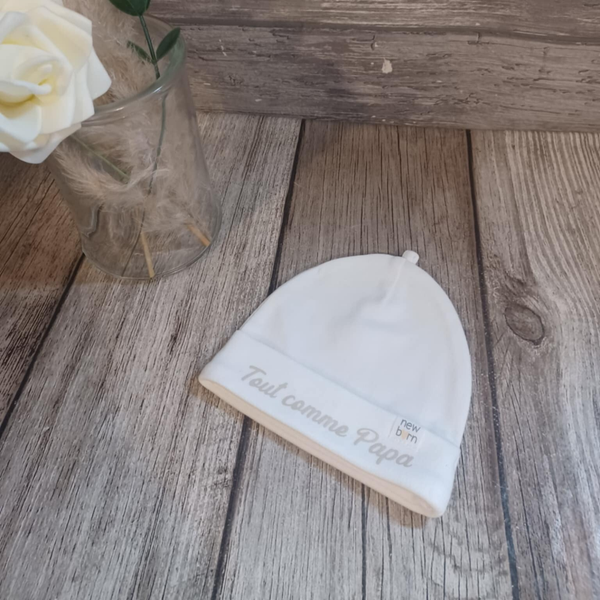 Bonnet bébé personnalisé - Modèle texte