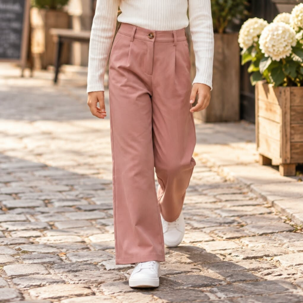 Pantalon large - Fille - Rose