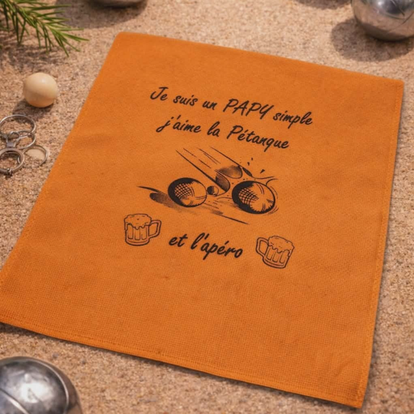 Chiffon personnalisé - Modèle tir de boules et chope à bière