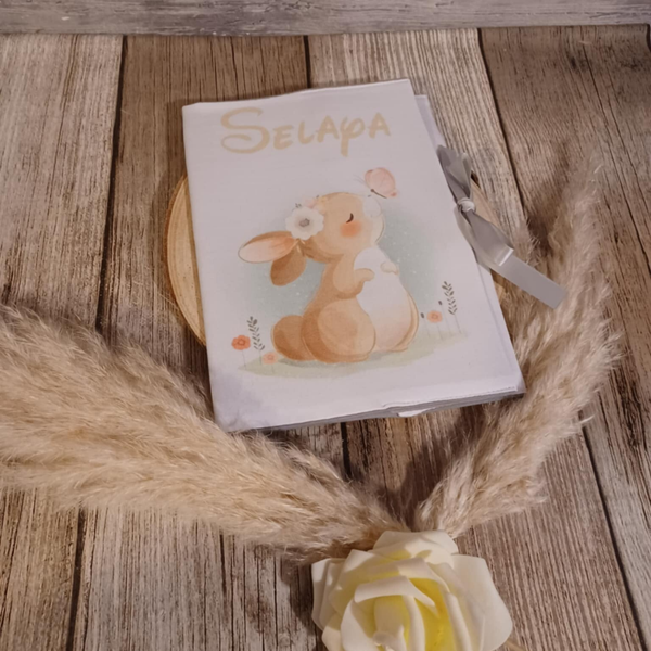 Protège carnet de santé personnalisé - Modèle lapin