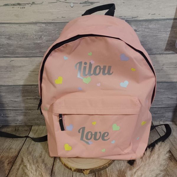 Sac à dos classique (grand format) - Modèle petits coeurs