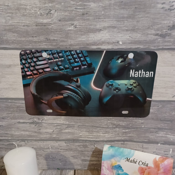 Plaque d'immatriculation personnalisée - Modèle jeux vidéos
