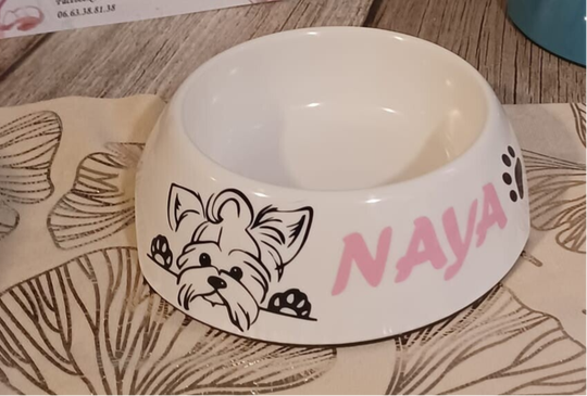 Gamelle personnalisée - Modèle Yorkshire et patte