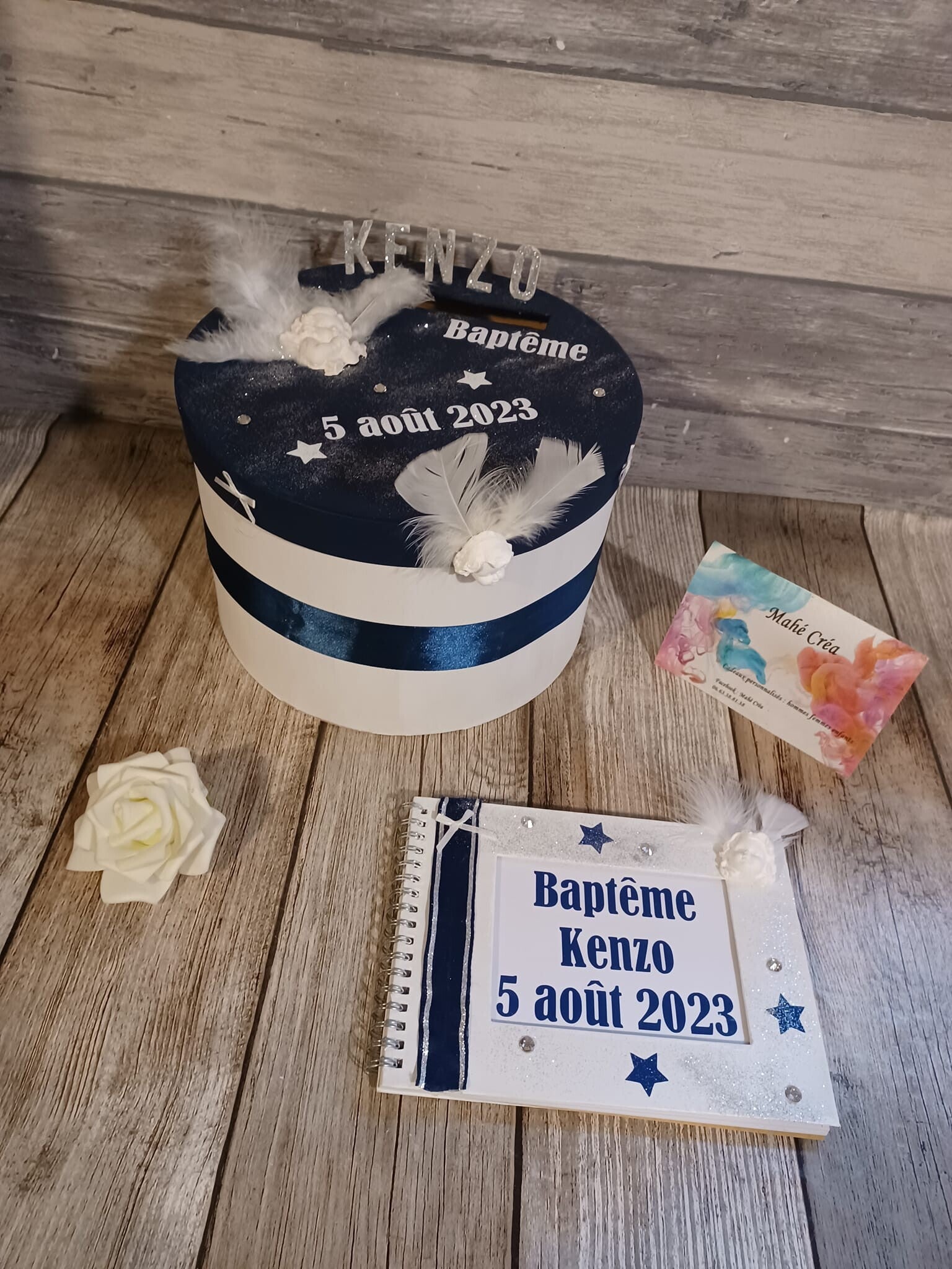 Thème ange - blanc/gris/bleu marine