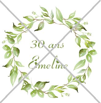 Planche étiquettes autocollantes ronde 4cm - Modèle couronne verdure