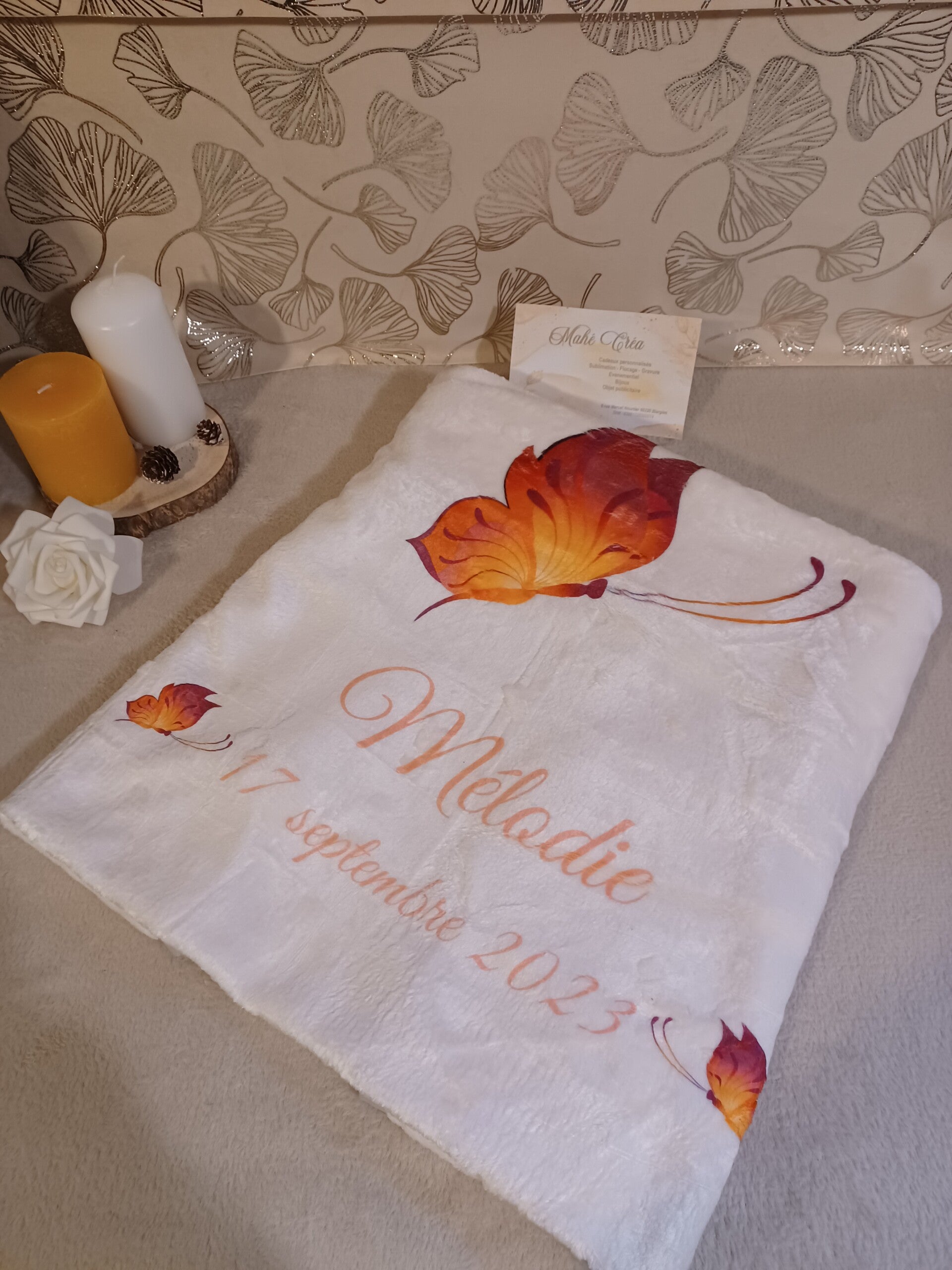 Couverture personnalisée - Modèle 3 papillons