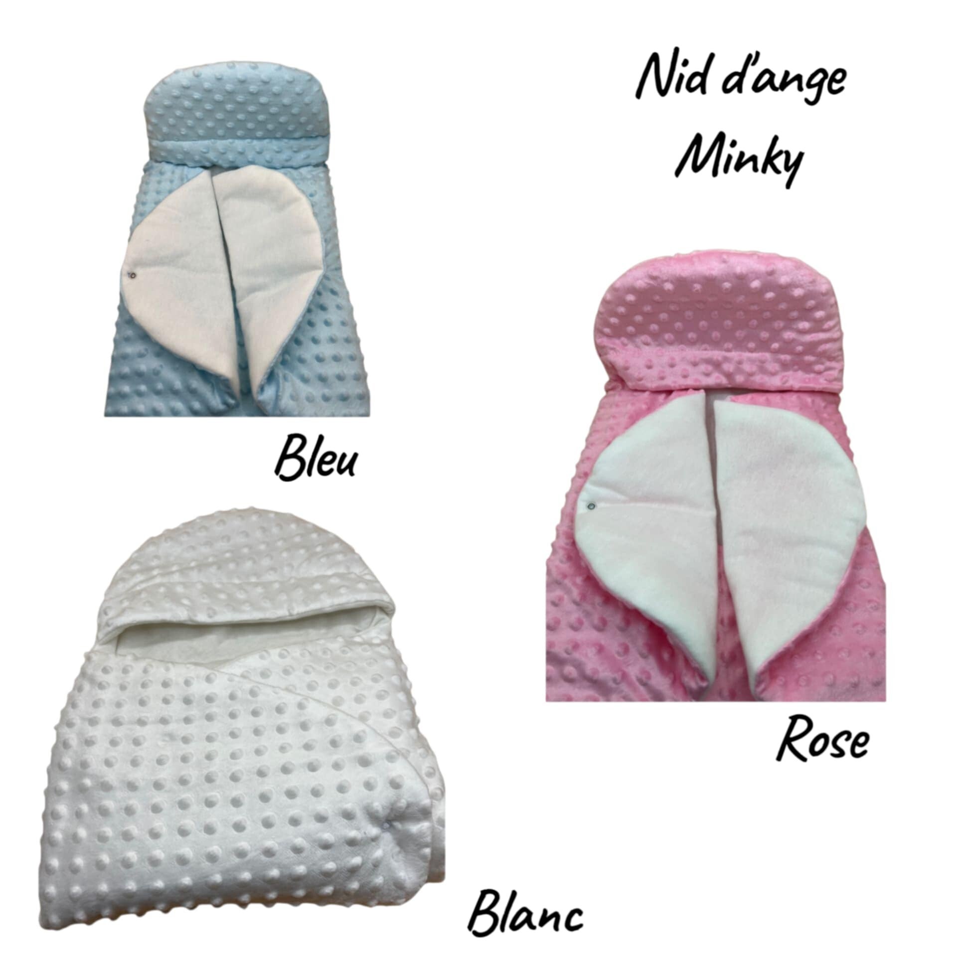 Nid d'ange en minky personnalisé - Modèle 100% personnalisable selon vos souhaits