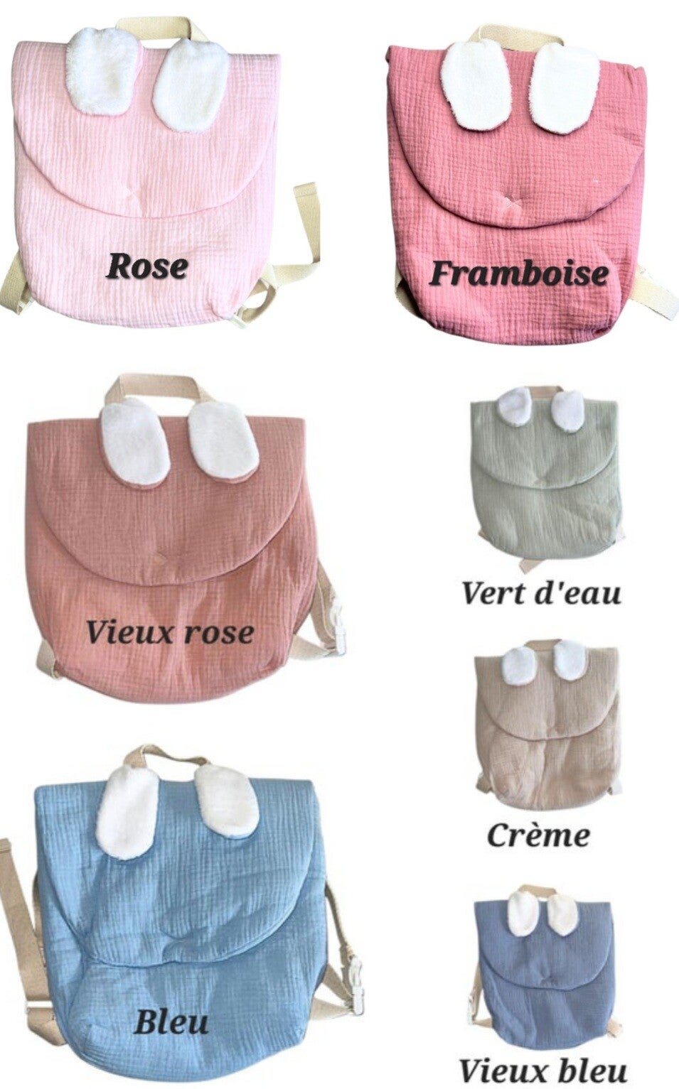 Sac à dos lapin personnalisé - Modèle 100% personnalisable selon vos souhaits