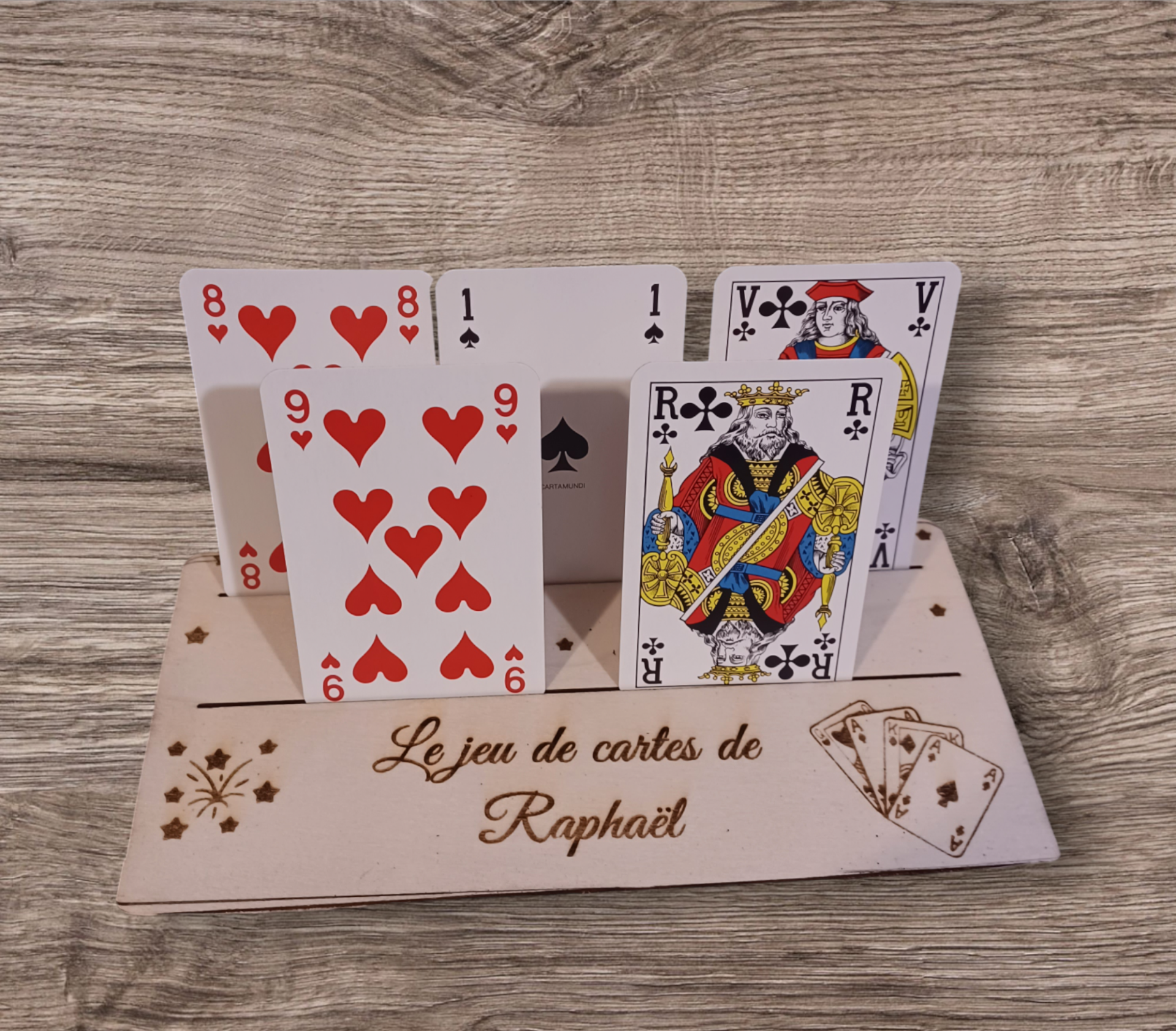 Support carte à jouer personnalisé