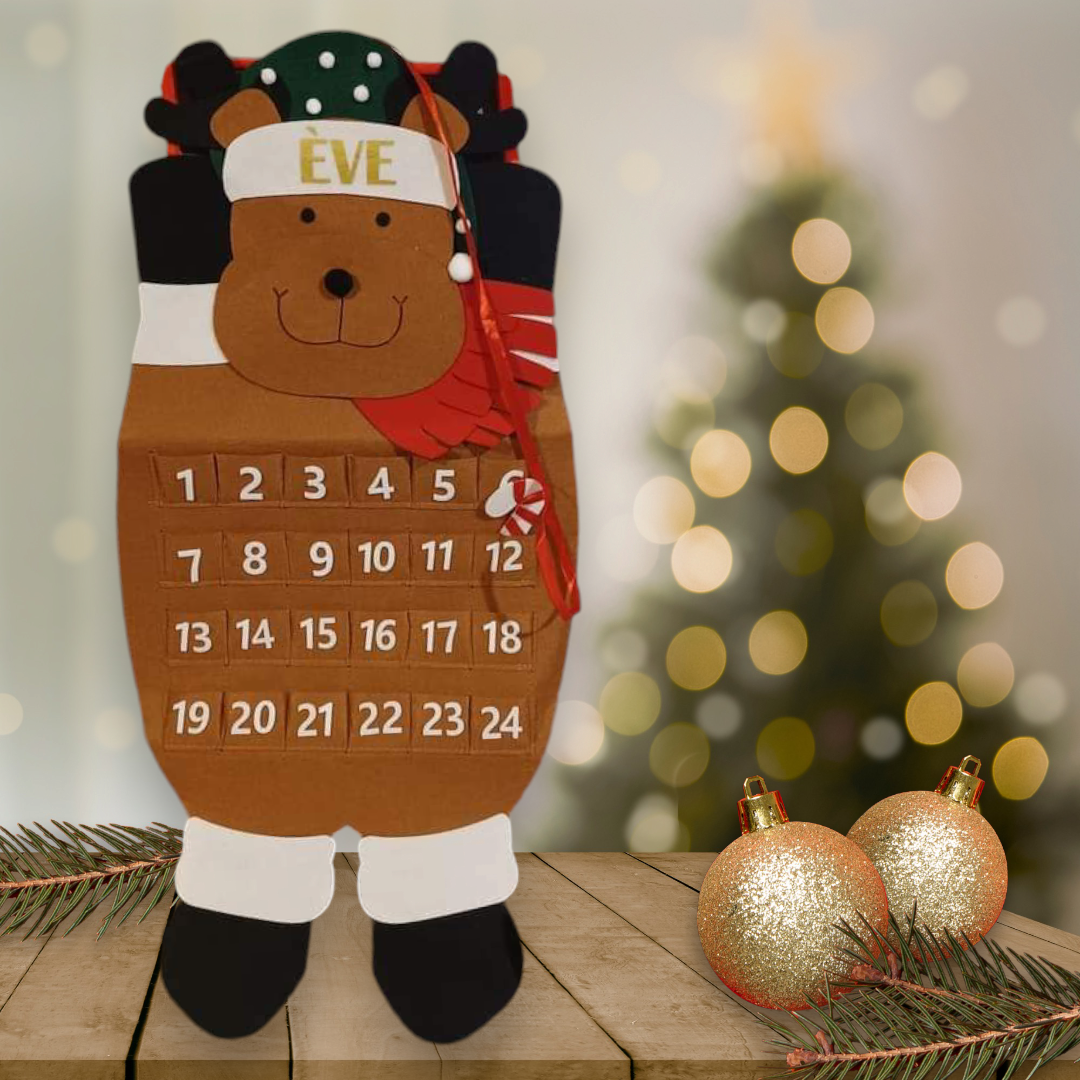Calendrier de l'avent  réutilisable personnalisé - Modèle rennes