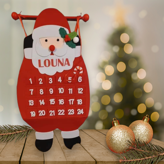 Calendrier de l'avent réutilisable personnalisé - Modèle Père Noël