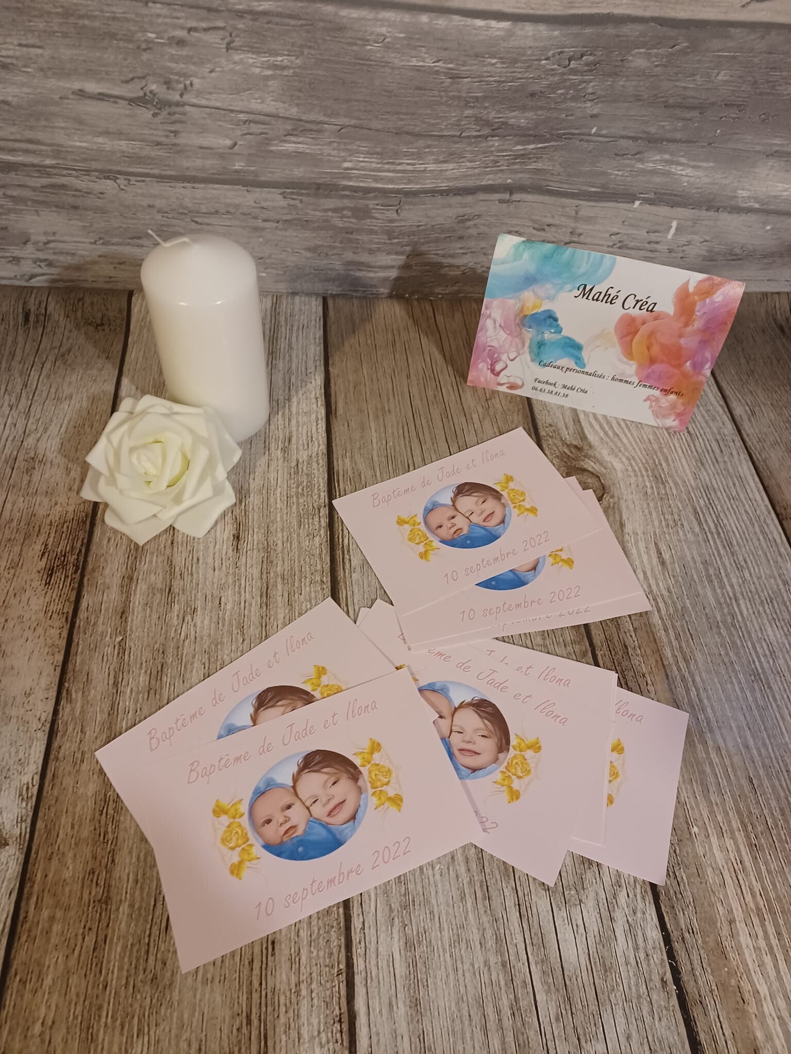 Etiquette autocollante bouteille de vin ou champagne - Modèle fleural doré avec photo