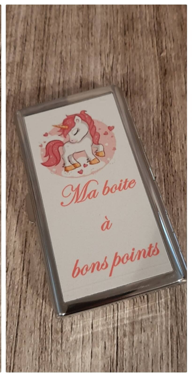 Boîte à bons points personnalisée - Modèle licorne 2