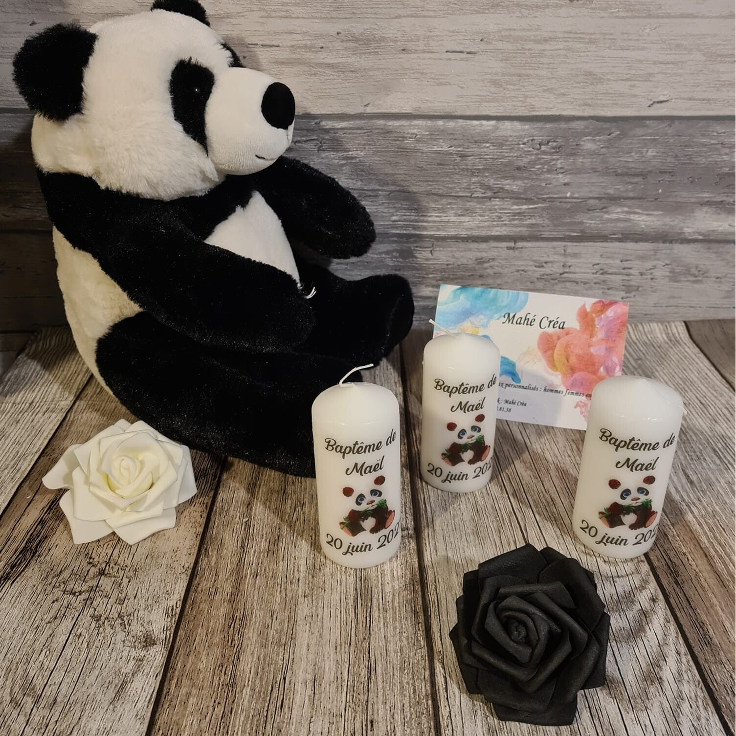 Bougie personnalisée - Modèle panda