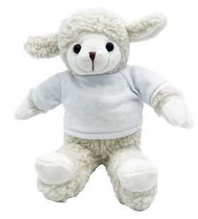 Peluche avec t-shirt personnalisé - Modèle agneau