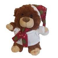 Peluche avec t-shirt personnalisé - Modèle ours de Noël