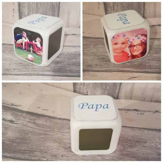 Réveil personnalisé - Modèle photos et texte