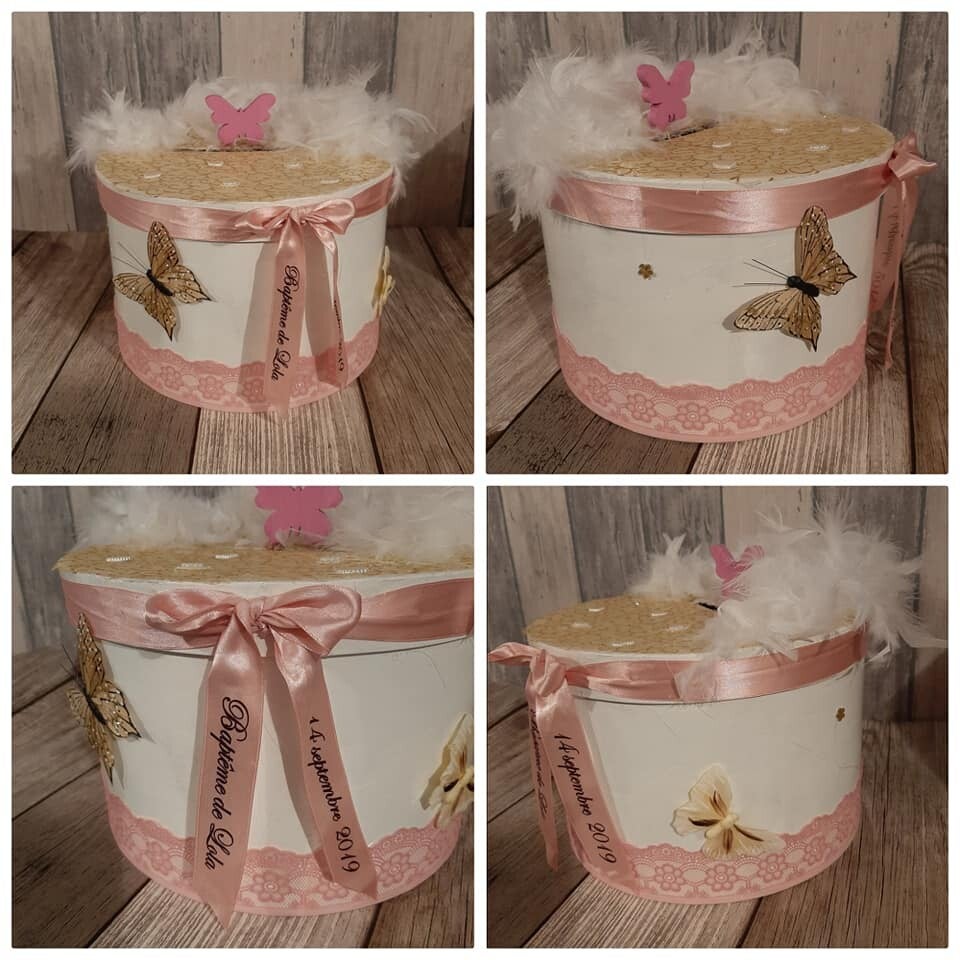 Thème papillon - Blanc/Doré/Rose