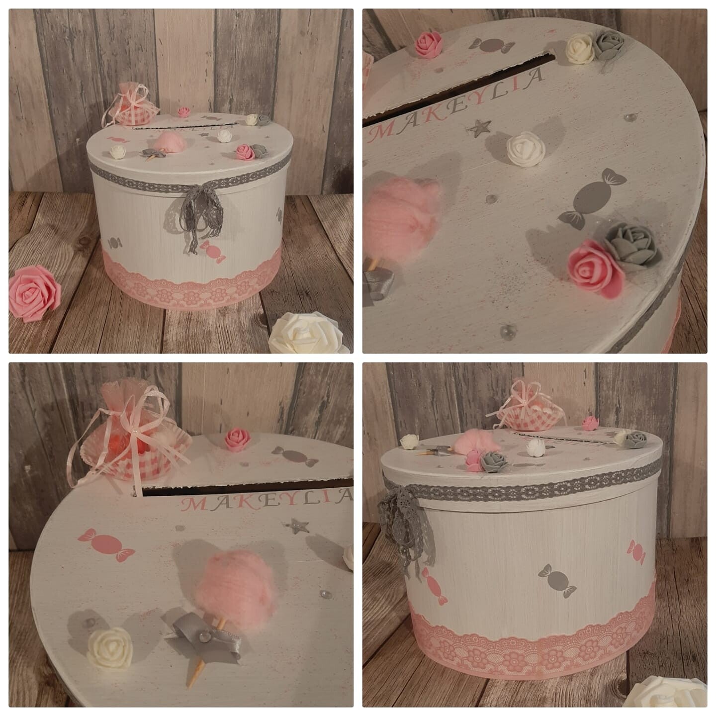 Thème gourmandise - Blanc/Rose/Gris