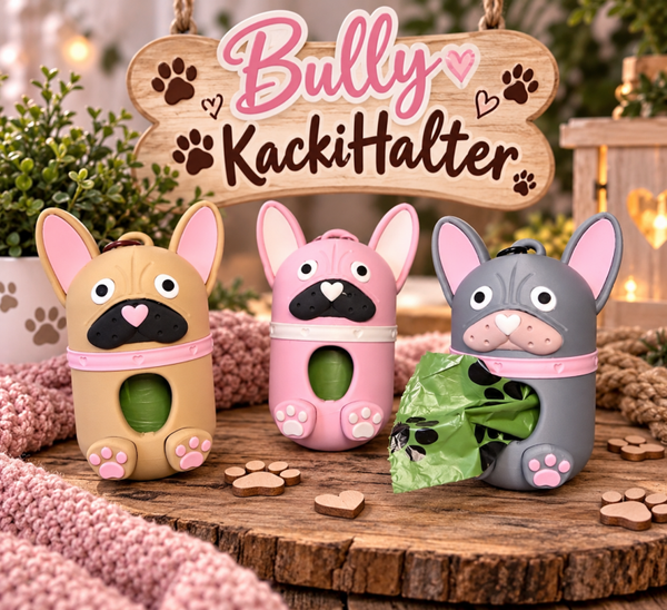 Bully KackiHalter – Kotbeutelspender im Frenchie-Design