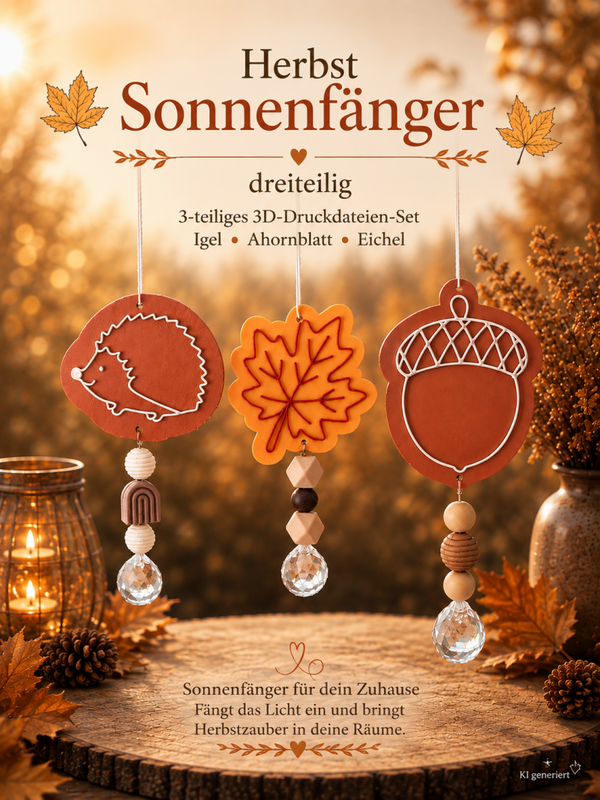 Herbst-Sonnenfänger – 3-teiliges 3D-Druckdateien-Set