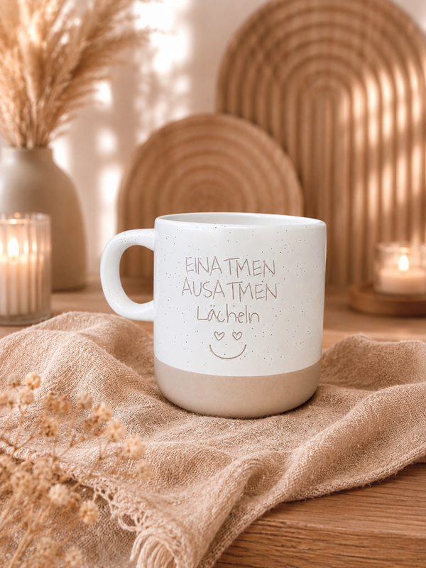 Einatmen, ausatmen, Lächeln :) – Keramiktasse
