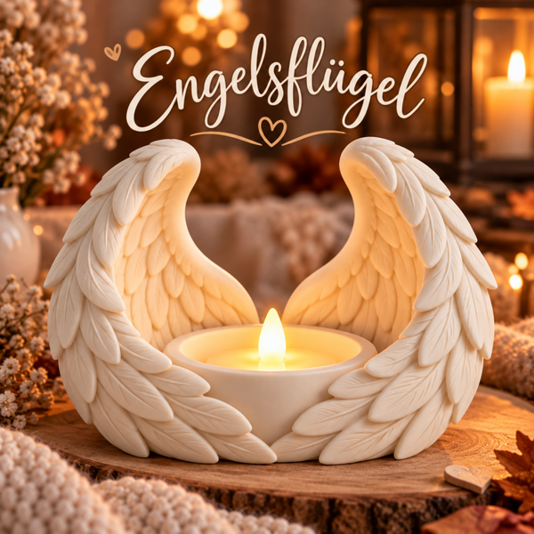 Engelsflügel – Liebevolles Erinnerungslicht mit LED-Teelichthalter