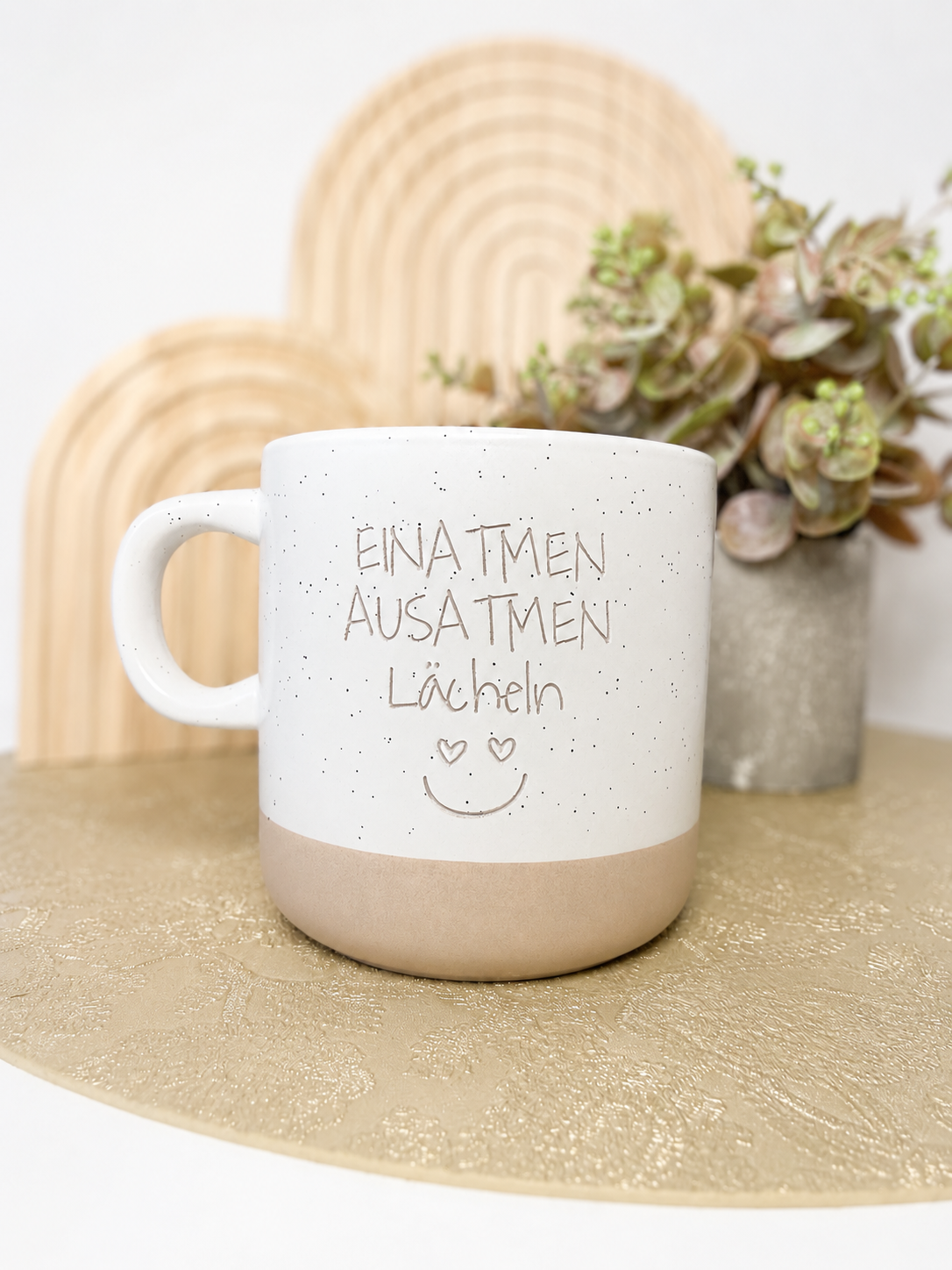Einatmen, ausatmen, Lächeln :) – Keramiktasse