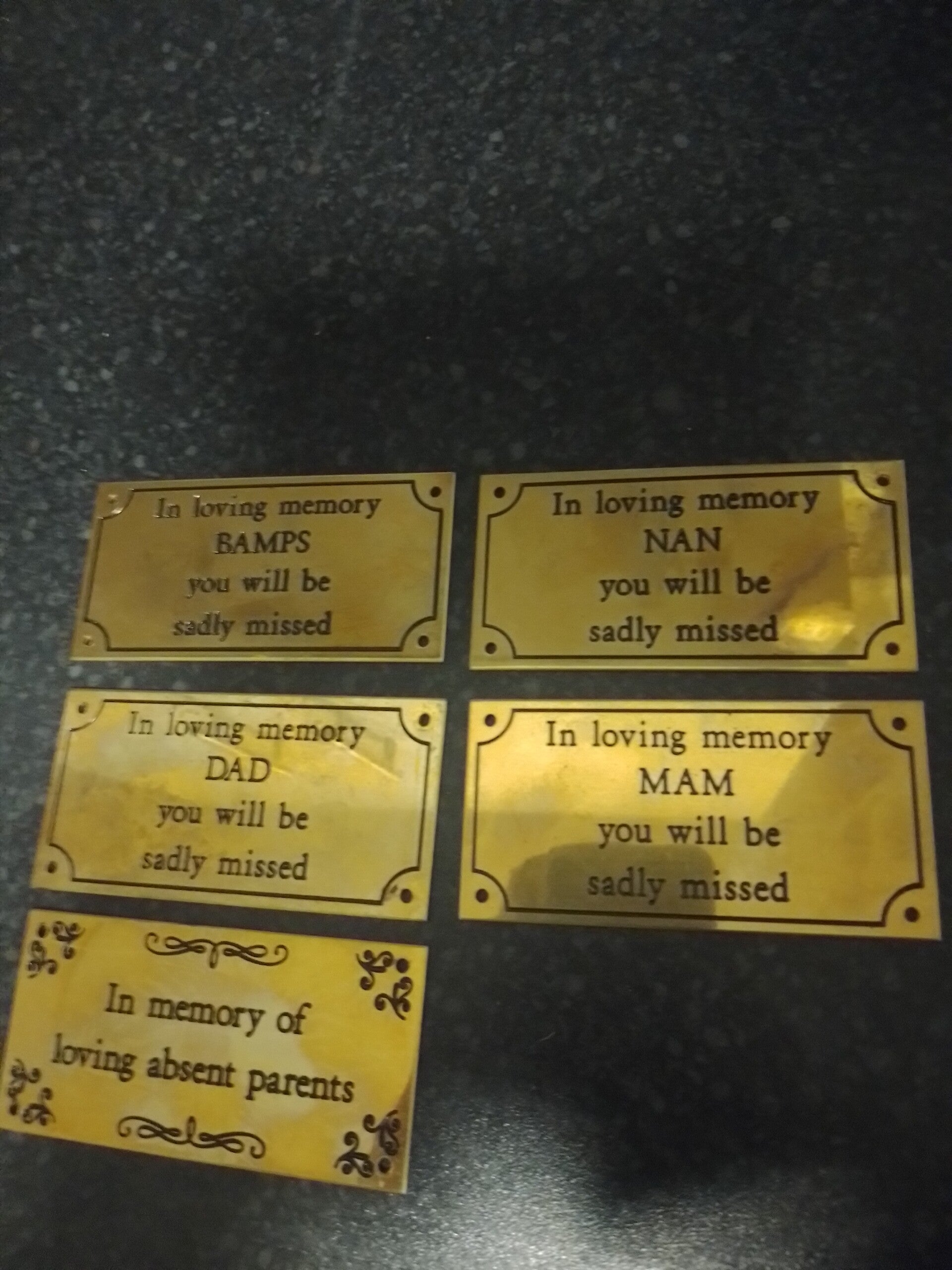 Brass plaques