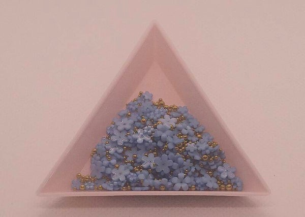 Blue Flowers & Caviar Bead Mix