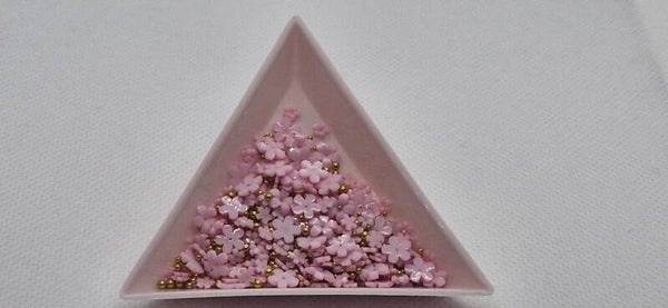 Pink Flowers And Caviar Bead Mix