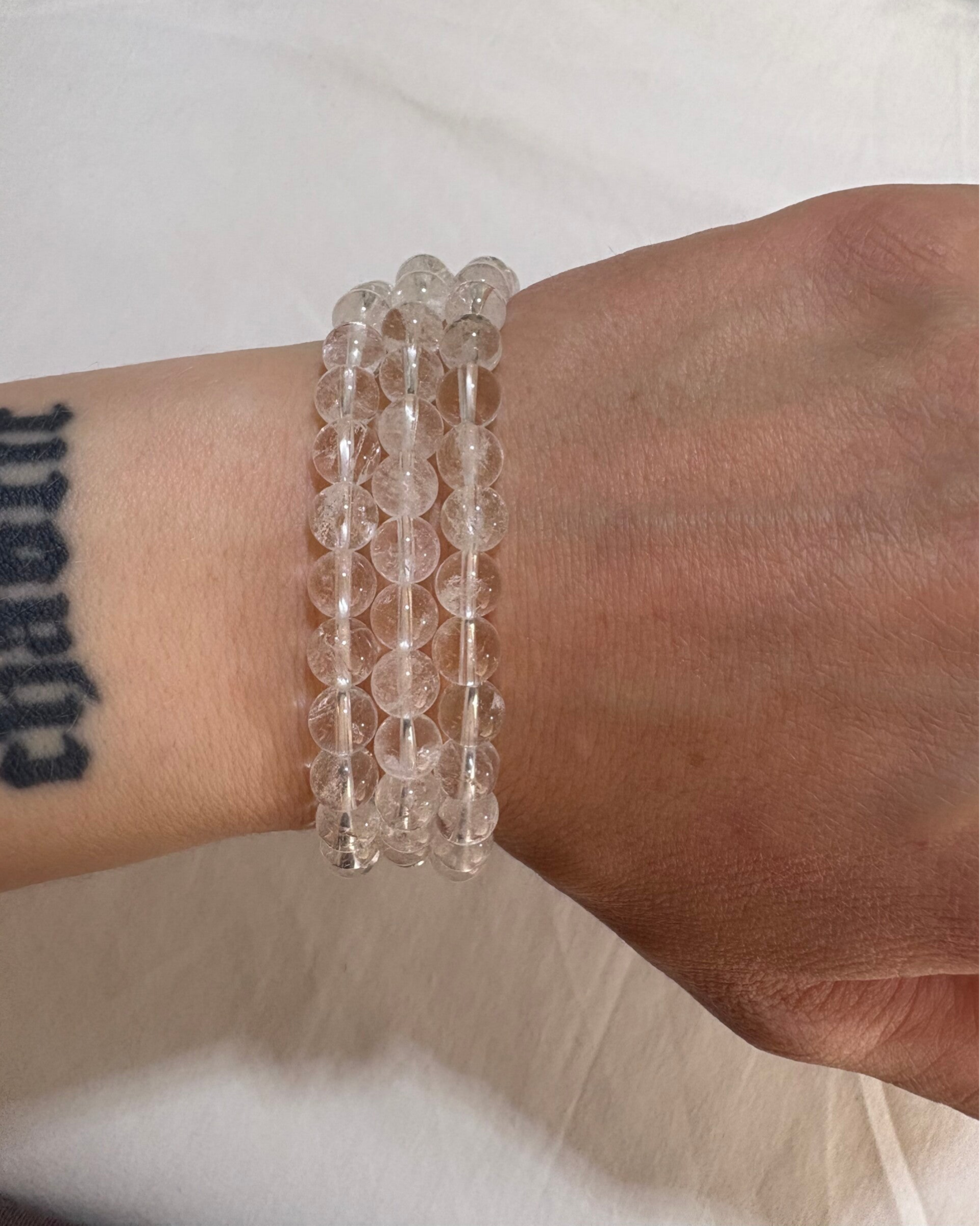 Bergkristal Kogelarmband 6mm