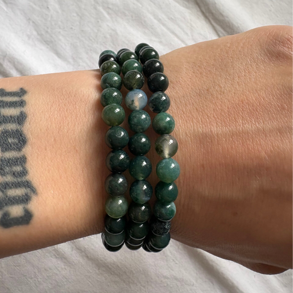 Mos Agaat Kogelarmband 6mm